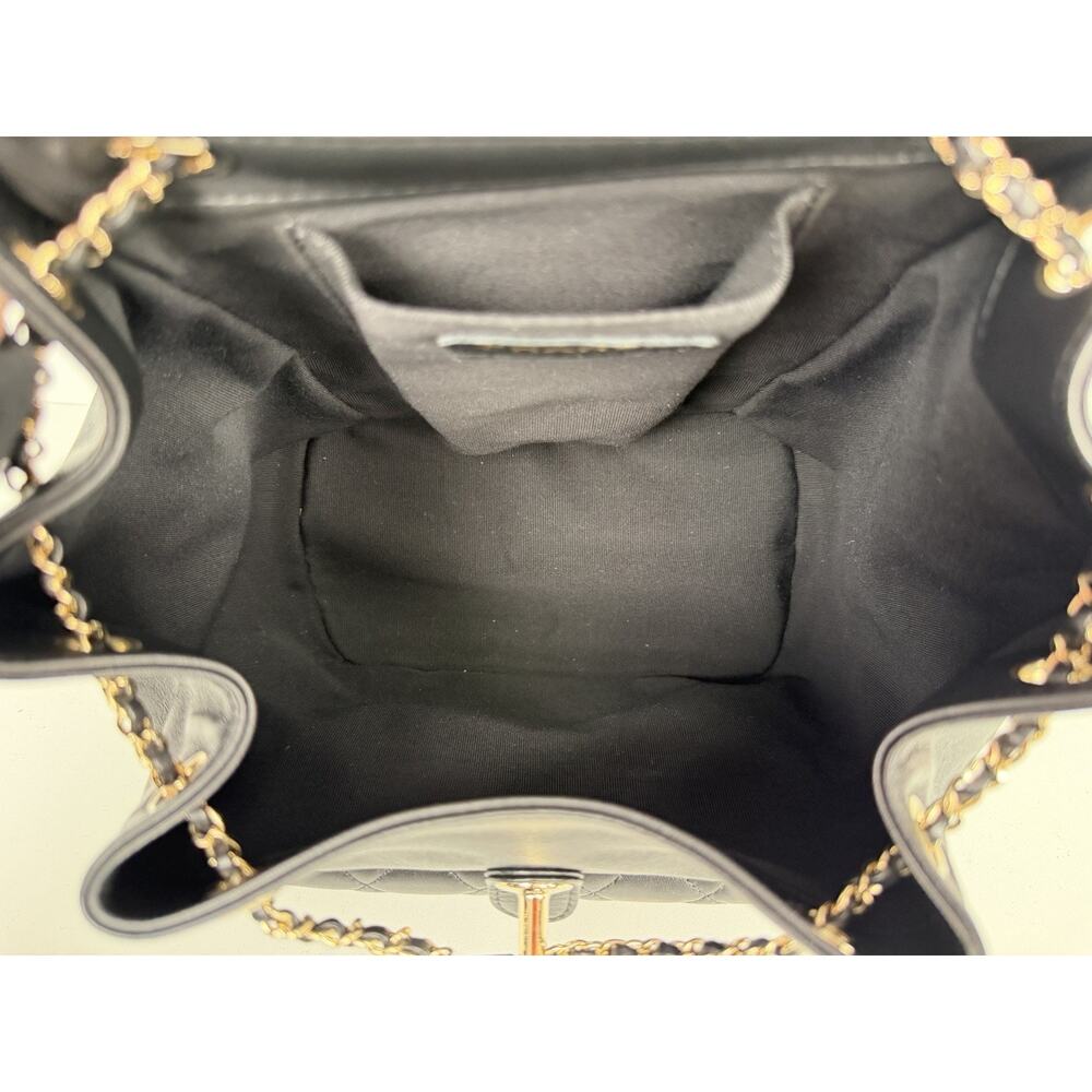 Chanel Large Duma Backpack in Black Quilted Lambskin Leather NFC D7 - Picture 15 of 16